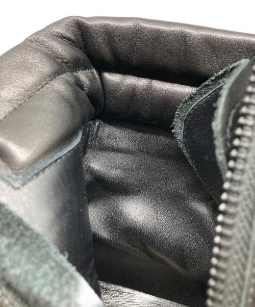 WH（ダブルエイチ）WH (ダブルエイチ) 菅原靴店別注ゴールド仕様 コンバット ブーツ レースアップ サイドジップ プレーントゥ フンシャルカーフ ブラック サイズ:8の古着・服飾アイテム