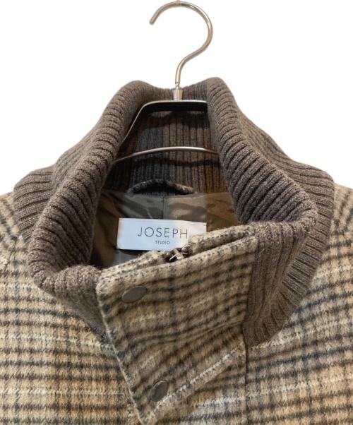 JOSEPH STUDIO（ジョセフスタジオ）JOSEPH STUDIO (ジョセフスタジオ) チェックジップコート ベージュ サイズ:8の古着・服飾アイテム