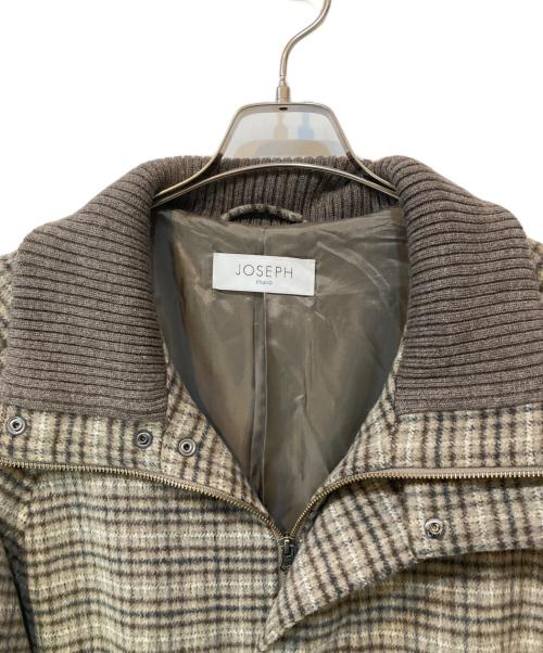 JOSEPH STUDIO（ジョセフスタジオ）JOSEPH STUDIO (ジョセフスタジオ) チェックジップコート ベージュ サイズ:8の古着・服飾アイテム