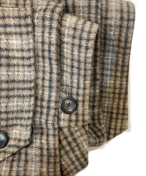 JOSEPH STUDIO（ジョセフスタジオ）JOSEPH STUDIO (ジョセフスタジオ) チェックジップコート ベージュ サイズ:8の古着・服飾アイテム