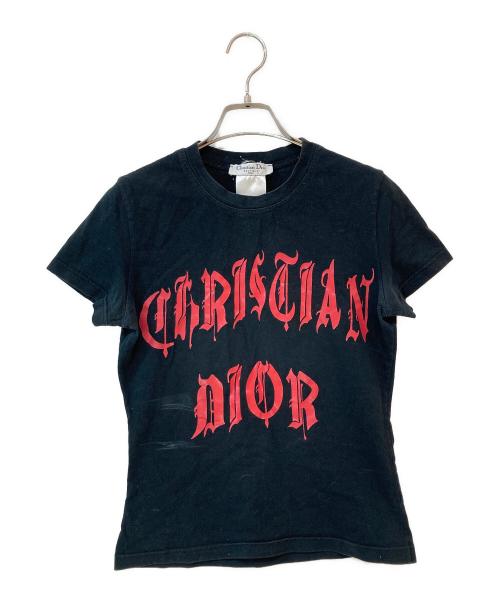 Christian Dior（クリスチャン ディオール）Christian Dior (クリスチャン ディオール) ロゴプリントTシャツ ブラック サイズ:40の古着・服飾アイテム