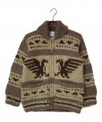 KANATAカナタ）の古着「50's Vintage カウチンニットカーディガン」｜ブラウン