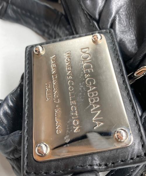 DOLCE & GABBANA（ドルチェ＆ガッバーナ）DOLCE & GABBANA (ドルチェ＆ガッバーナ) MISS CURLY レザーハンドバッグ ブラック サイズ:なしの古着・服飾アイテム