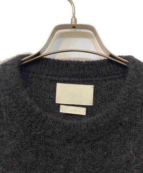 YOKE（ヨーク）YOKE (ヨーク) MOHAIR BORDER CREWNECK SWEATER/モヘアボーダークルーネックセーター ブラック×ネイビー サイズ:3の古着・服飾アイテム