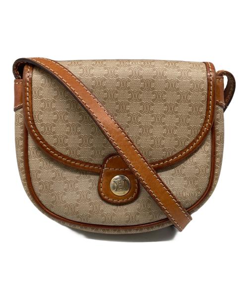 CELINE（セリーヌ）CELINE (セリーヌ) トリオンフ金具付 マカダム柄ショルダーバッグ ベージュの古着・服飾アイテム