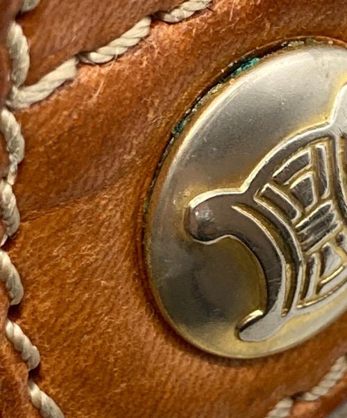 CELINE（セリーヌ）CELINE (セリーヌ) トリオンフ金具付 マカダム柄ショルダーバッグ ベージュの古着・服飾アイテム