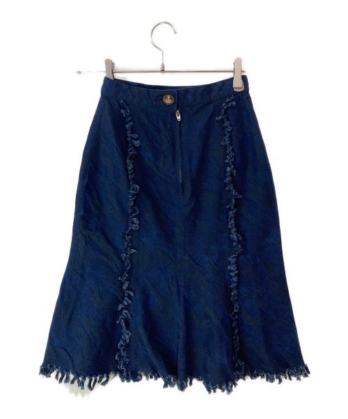 Vivienne Westwood RED LABEL（ヴィヴィアンウエストウッドレッドレーベル）Vivienne Westwood RED LABEL (ヴィヴィアンウエストウッドレッドレーベル) デニムフレアスカート ネイビー サイズ:2の古着・服飾アイテム