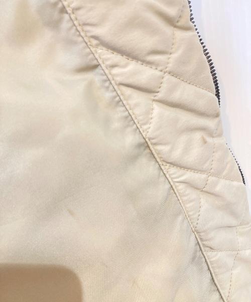 Salvatore Ferragamo（サルヴァトーレ フェラガモ）Salvatore Ferragamo (サルヴァトーレ フェラガモ) レザー切替キルティングコート ベージュ サイズ:48の古着・服飾アイテム