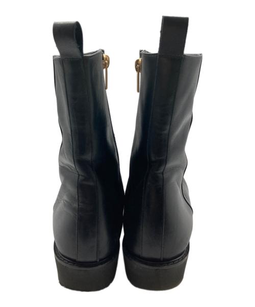 2.718（ニーテンナナイチハチ）2.718 (ニーテンナナイチハチ) コンバットサイドジップブーツ ブラック サイズ:37の古着・服飾アイテム