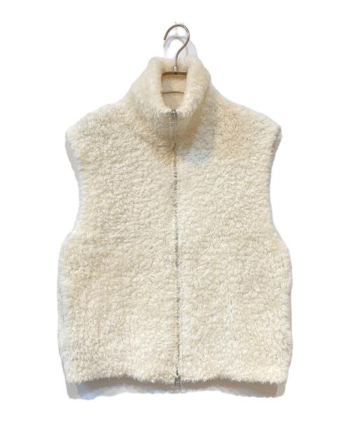 MACPHEE（マカフィー）MACPHEE (マカフィー) ムートン ジップアップベスト ホワイト サイズ:Sの古着・服飾アイテム