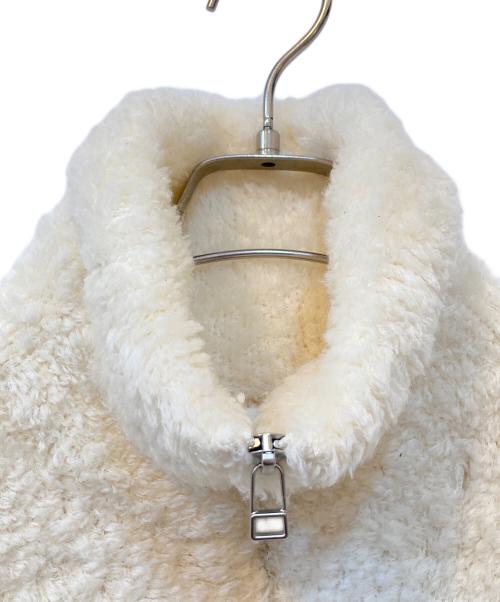 MACPHEE（マカフィー）MACPHEE (マカフィー) ムートン ジップアップベスト ホワイト サイズ:Sの古着・服飾アイテム