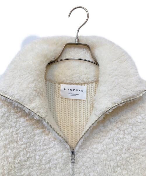 MACPHEE（マカフィー）MACPHEE (マカフィー) ムートン ジップアップベスト ホワイト サイズ:Sの古着・服飾アイテム