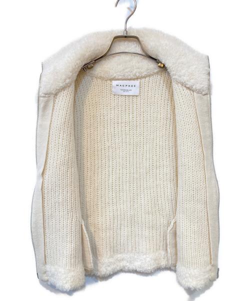 MACPHEE（マカフィー）MACPHEE (マカフィー) ムートン ジップアップベスト ホワイト サイズ:Sの古着・服飾アイテム