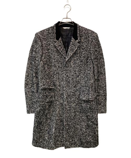 PAUL SMITH（ポールスミス）Paul Smith (ポールスミス) モヘヤ混ツイードコート ブラック サイズ:Lの古着・服飾アイテム