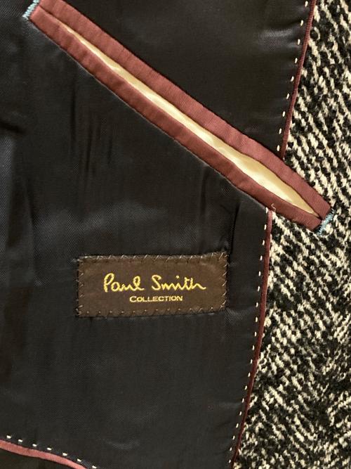 PAUL SMITH（ポールスミス）Paul Smith (ポールスミス) モヘヤ混ツイードコート ブラック サイズ:Lの古着・服飾アイテム