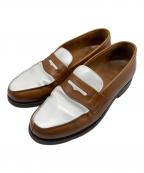 berwickバーウィック）の古着「コンビ コインローファー」｜ベージュ×ホワイト