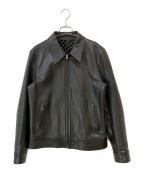 WACKO MARIAワコマリア）の古着「SINGLE LEATHER RIDERS ステアハイド シングルライダースジャケット」｜ブラック