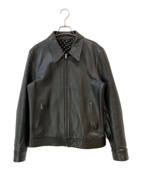 WACKO MARIA（ワコマリア）WACKO MARIA (ワコマリア) SINGLE LEATHER RIDERS ステアハイド シングルライダースジャケット ブラック サイズ:Lの古着・服飾アイテム