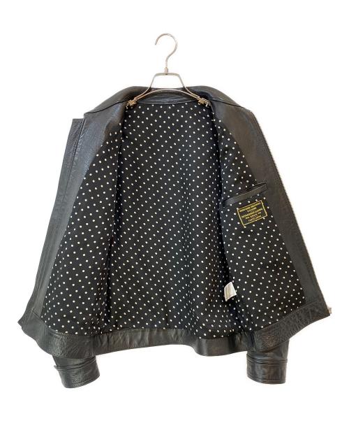 WACKO MARIA（ワコマリア）WACKO MARIA (ワコマリア) SINGLE LEATHER RIDERS ステアハイド シングルライダースジャケット ブラック サイズ:Lの古着・服飾アイテム