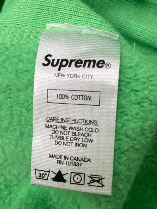 SUPREME（シュプリーム）Supreme (シュプリーム) 19FW Micro Logo Hooded Sweatshirt/*マイクロロゴフーデッドスウェットシャツ グリーン サイズ:Lの古着・服飾アイテム