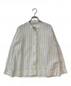 MHLエムエイチエル）の古着「WORKWEAR STRIPE COTTON SHIRTING長袖シャツ」｜ホワイト