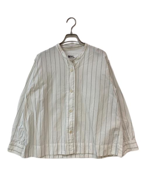MHL（エムエイチエル）MHL (エムエイチエル) WORKWEAR STRIPE COTTON SHIRTING長袖シャツ ホワイト サイズ:1の古着・服飾アイテム