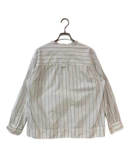 MHL（エムエイチエル）MHL (エムエイチエル) WORKWEAR STRIPE COTTON SHIRTING長袖シャツ ホワイト サイズ:1の古着・服飾アイテム