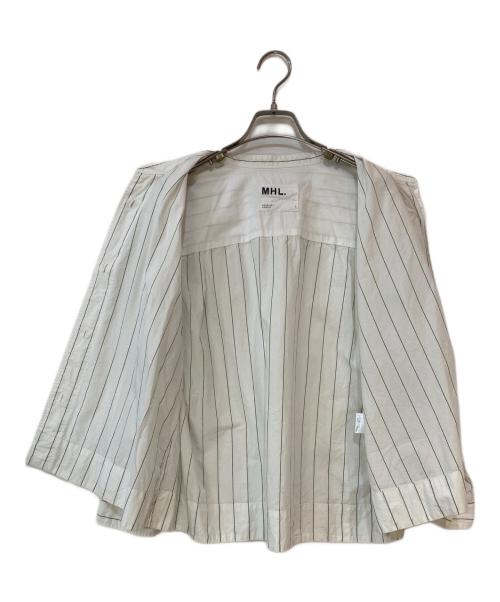 MHL（エムエイチエル）MHL (エムエイチエル) WORKWEAR STRIPE COTTON SHIRTING長袖シャツ ホワイト サイズ:1の古着・服飾アイテム