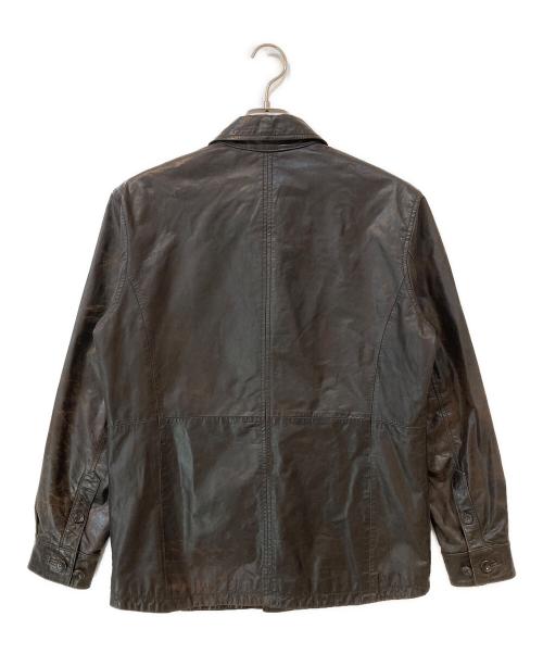 Eddie Bauer（エディーバウアー）Eddie Bauer (エディーバウアー) レザーシャツ ブラック サイズ:Sの古着・服飾アイテム