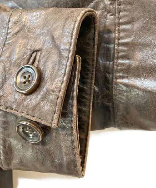 Eddie Bauer（エディーバウアー）Eddie Bauer (エディーバウアー) レザーシャツ ブラック サイズ:Sの古着・服飾アイテム