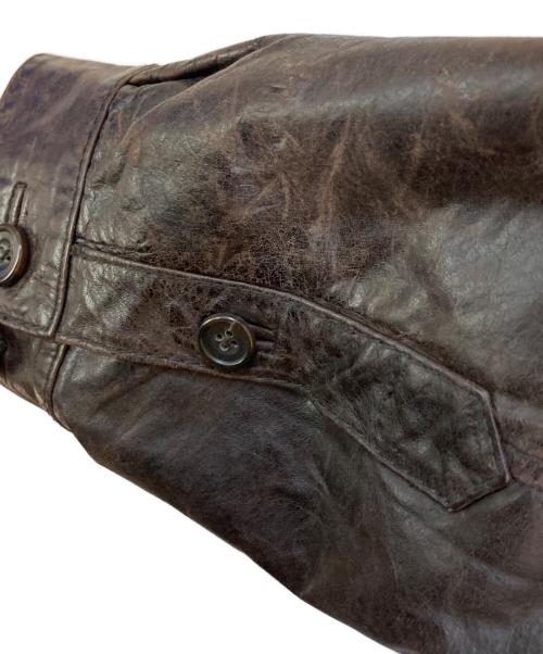 Eddie Bauer（エディーバウアー）Eddie Bauer (エディーバウアー) レザーシャツ ブラック サイズ:Sの古着・服飾アイテム