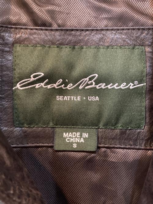 Eddie Bauer（エディーバウアー）Eddie Bauer (エディーバウアー) レザーシャツ ブラック サイズ:Sの古着・服飾アイテム