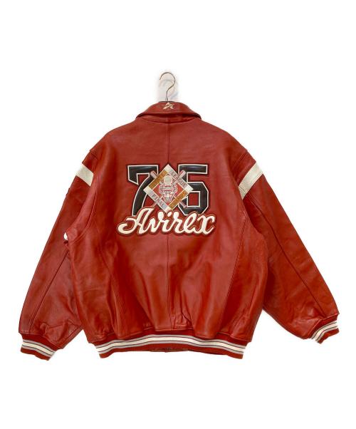 AVIREX（アヴィレックス）AVIREX (アヴィレックス) STAR SERIES 75 レザースタジャン レッド サイズ:3XLの古着・服飾アイテム