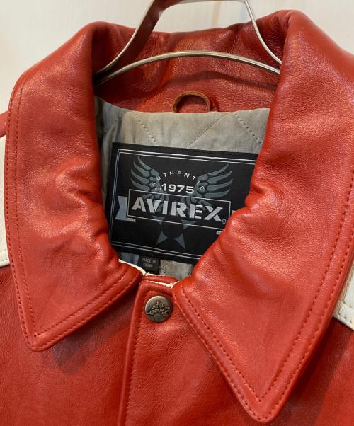 AVIREX（アヴィレックス）AVIREX (アヴィレックス) STAR SERIES 75 レザースタジャン レッド サイズ:3XLの古着・服飾アイテム