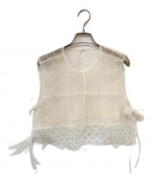 MAISON SPECIAL（メゾンスペシャル）の古着「Tulle Layered Mini Vest」｜アイボリー
