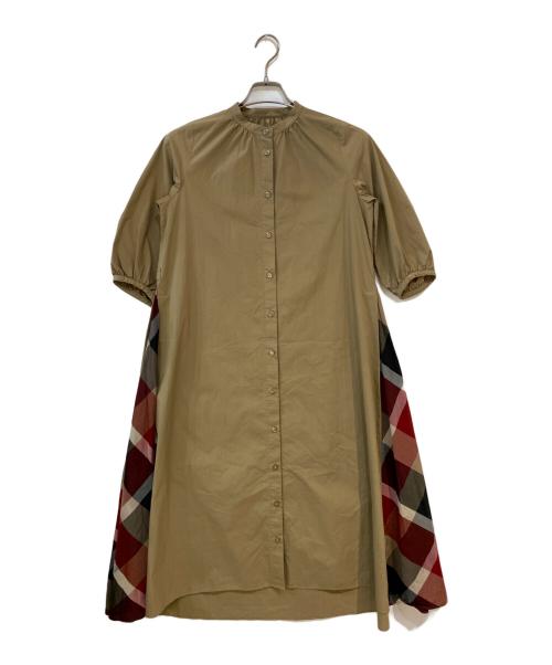 BLUE LABEL CRESTBRIDGE（ブルーレーベルクレストブリッジ）BLUE LABEL CRESTBRIDGE (ブルーレーベルクレストブリッジ) ブラウスワンピース ベージュ サイズ:36の古着・服飾アイテム