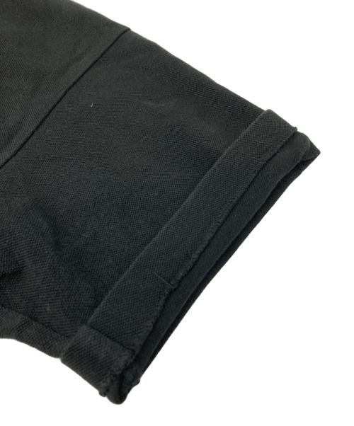 Yohji Yamamoto pour homme（ヨウジヤマモト プールオム）Yohji Yamamoto pour homme (ヨウジヤマモト プールオム) 製品染め 刺繍鹿の子ポロシャツ ブラック サイズ:３の古着・服飾アイテム