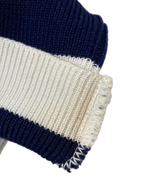 CELINE（セリーヌ）CELINE (セリーヌ) ダイヤ柄ニット ホワイト×ネイビー サイズ:38の古着・服飾アイテム