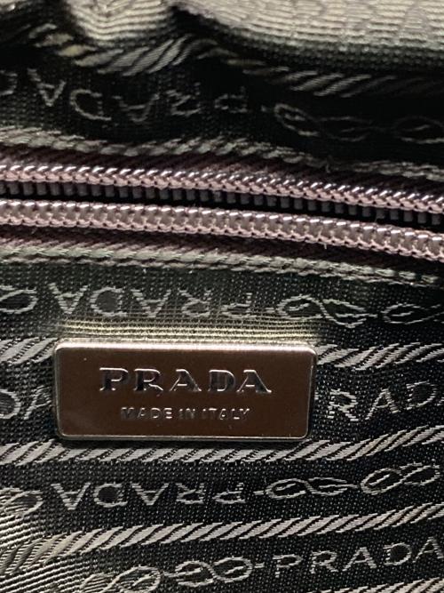 PRADA（プラダ）PRADA (プラダ) テスートナイロン×レザー ハンドバッグ カーキ×パープル サイズ:なしの古着・服飾アイテム