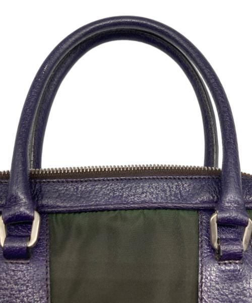 PRADA（プラダ）PRADA (プラダ) テスートナイロン×レザー ハンドバッグ カーキ×パープル サイズ:なしの古着・服飾アイテム