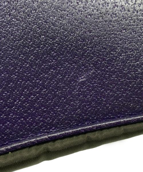 PRADA（プラダ）PRADA (プラダ) テスートナイロン×レザー ハンドバッグ カーキ×パープル サイズ:なしの古着・服飾アイテム