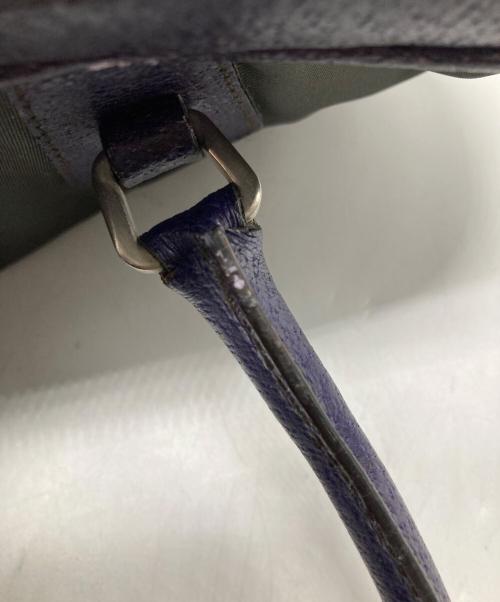 PRADA（プラダ）PRADA (プラダ) テスートナイロン×レザー ハンドバッグ カーキ×パープル サイズ:なしの古着・服飾アイテム