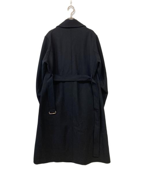 BLAMINK（ブラミンク）BLAMINK (ブラミンク) ウールダブルフェイスベルテッドコート ブラック サイズ:36の古着・服飾アイテム