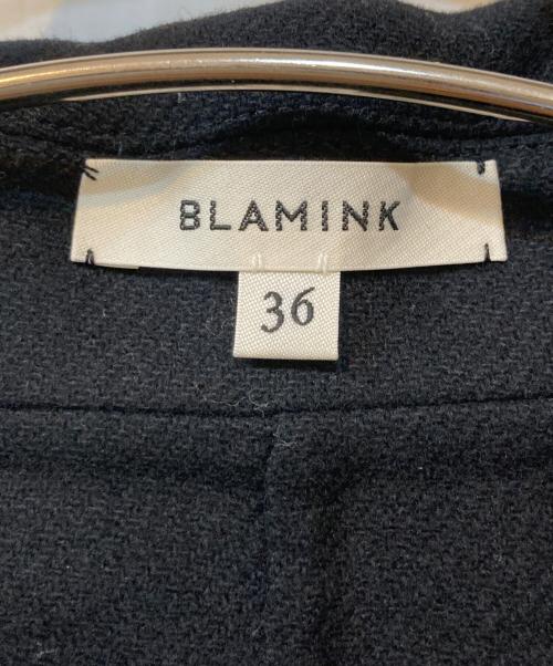 BLAMINK（ブラミンク）BLAMINK (ブラミンク) ウールダブルフェイスベルテッドコート ブラック サイズ:36の古着・服飾アイテム