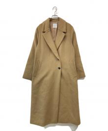 crewre（クルー）の古着「アジャスタブルウールロングコート」｜キャメル