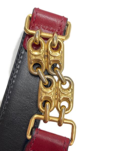 CELINE（セリーヌ）CELINE (セリーヌ) トリオンフレザーベルト ワインレッド サイズ:なしの古着・服飾アイテム