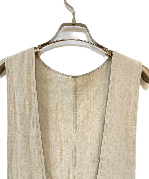 nest Robe（ネストローブ）nest Robe (ネストローブ) ブラックリネン ボタンサロペット ベージュ サイズ:FREEの古着・服飾アイテム