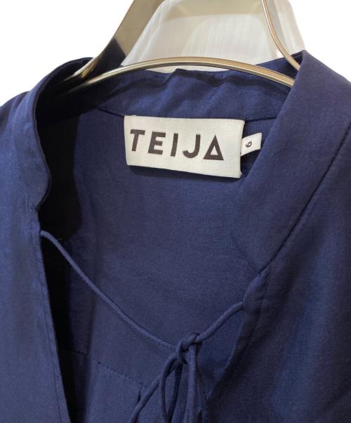 teija（テイヤ）teija (テイヤ) シルクロングブラウス ネイビー サイズ:6の古着・服飾アイテム