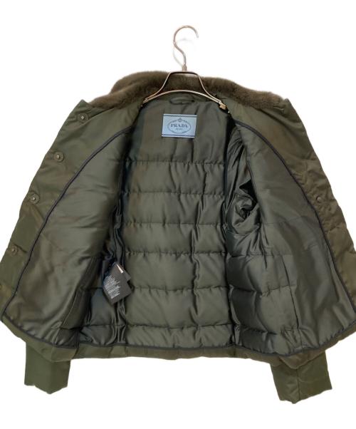 PRADA（プラダ）PRADA (プラダ) ミンクファーダウンジャケット カーキ サイズ:40の古着・服飾アイテム