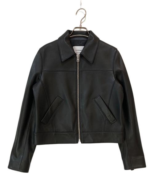 COACH（コーチ）COACH (コーチ) ラムレザージャケット ブラック サイズ:Sの古着・服飾アイテム